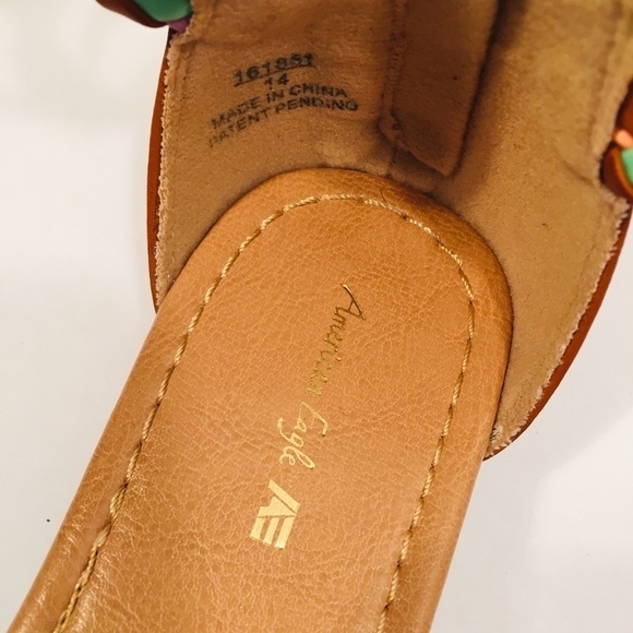 AEO Open Toe Zipper Heel Sandals Sz 3.5 - Picture 7 of 8